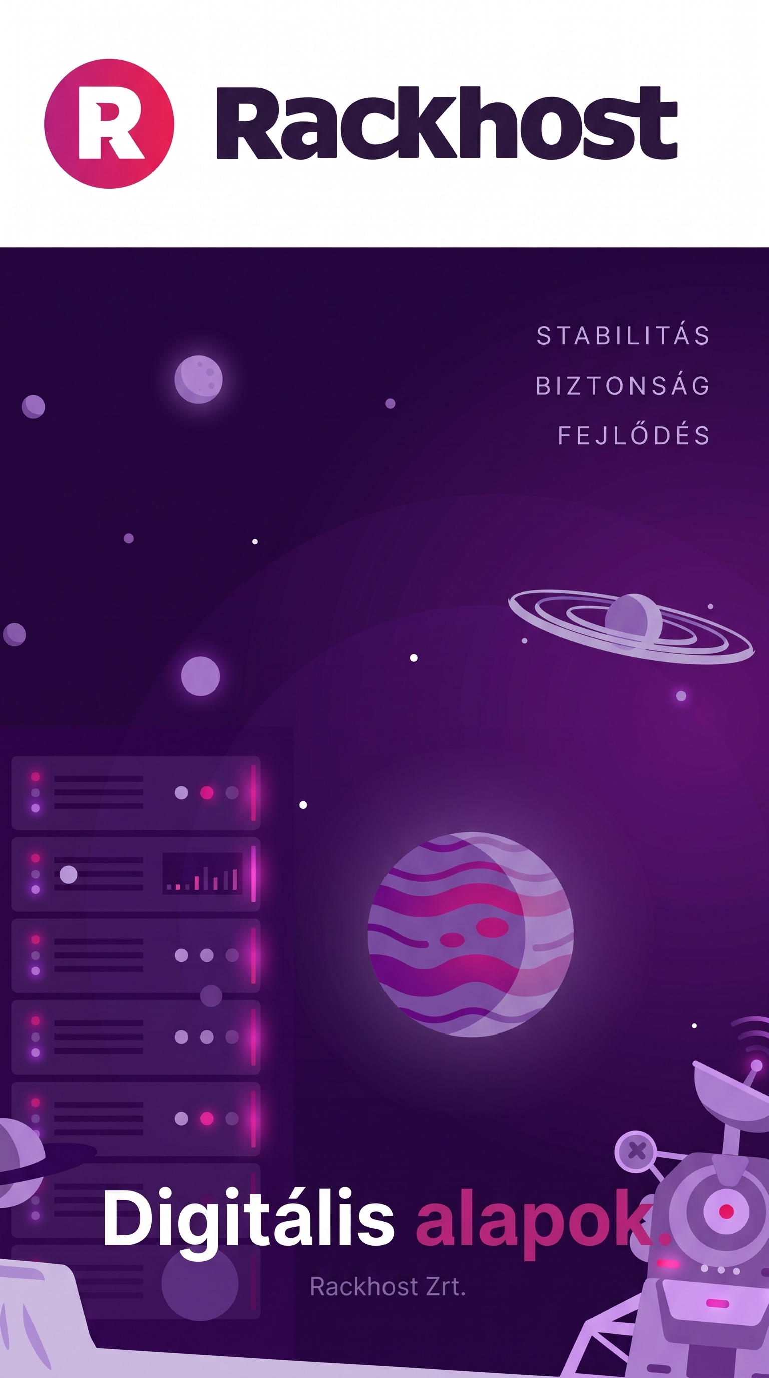 Rackhost Zrt. — digitális alapok; a Rackhost weboldalának megnyitása